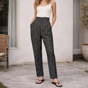 ZERO + MARIA CORNEJO High Rise Tweed Pleated Trouser pants Black sz 10